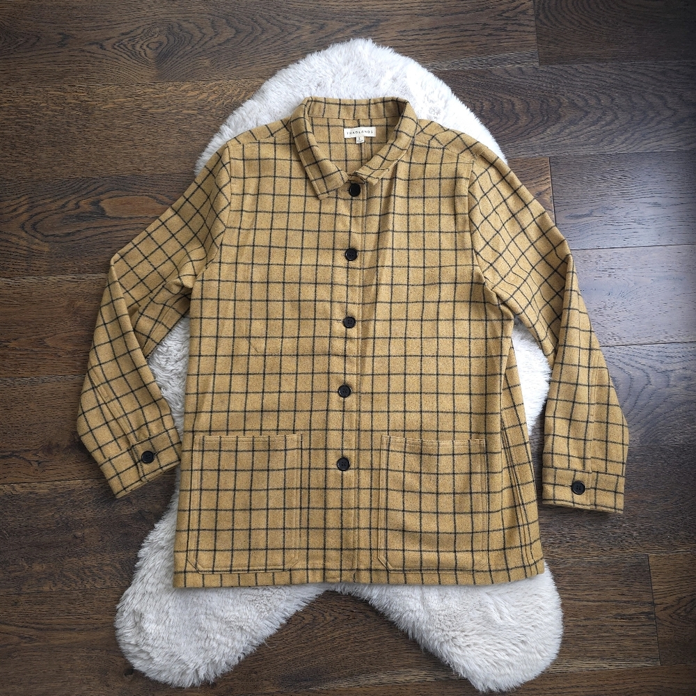 NWOT Tradlands Plaid Windowpane Button-Up Shacket